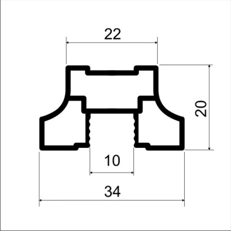 Профиль вертикальный симметричный MS160 Серебро (A00)